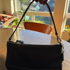 Vintage all leather Small Coach shoulder bag
